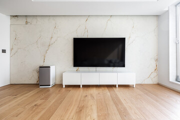 empty tv on contemporary living room interior.  