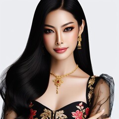Beautiful young asian model woman