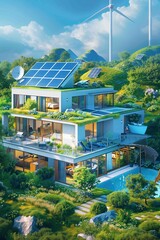 Eco-Friendly Smart Home Energy Management with Solar Panels and Wind Turbines