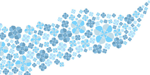 青い四葉のクローバーの背景イラスト