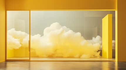 Abstract Cloud Formation in Modern Gallery Space.
