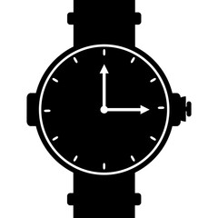 black and white watch,icon for your design
