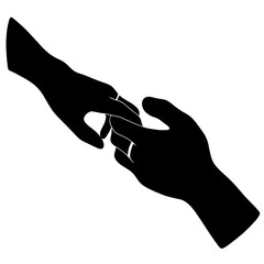 holding hands couple line drawing svg