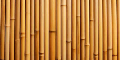 Poster Bamboo wood fence or wall background. © Robert