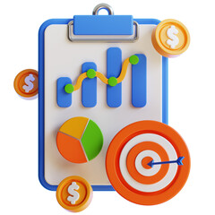 graph analytic finance 3d icon 