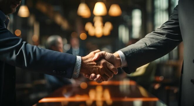 Financial advisor and client shaking hands, partnership in investment planning