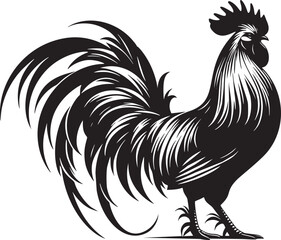 Majestic Australorp Rooster in Monochrome Artistry