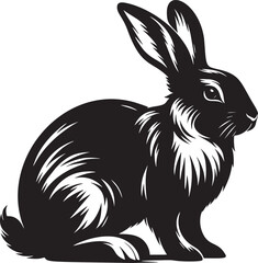 Serenity in Simplicity: A Calm Rabbit in Monochrome