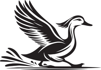 Graceful Indian Runner Duck in Monochrome