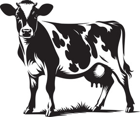 Charming Jersey Cow Vector Art