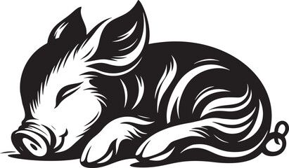 Peaceful Slumber of a Piglet