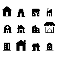 house vector set illustration