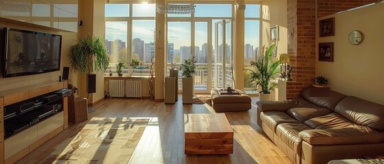 Obraz na płótnie Canvas Modern interior design - living room in the apartment
