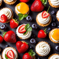 Strawberry blueberry dessert