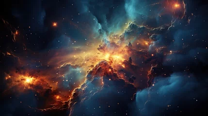 Fotobehang Cosmic space and stars, science fiction wallpaper. Beauty of deep space. © nahij