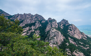Fototapeta na wymiar Landscape view of Mount Mudeungsan in South Korea. 
