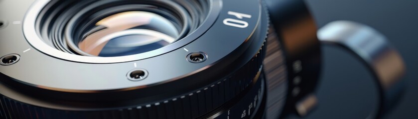 The precision cut and arrangement of lens elements in a DSLR visible in an educational closeup - obrazy, fototapety, plakaty
