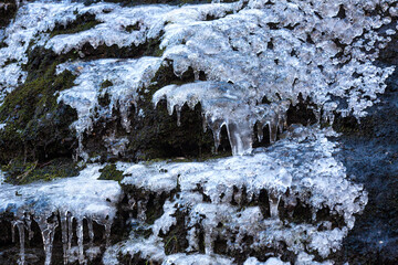 Ice formations in Blackledge Falls in Glastonbury, Connecticut.