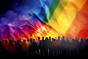 LGBT poster design pride month background. generative ai - obrazy, fototapety, plakaty