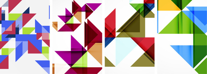 Triangle poster set for wallpaper, business card, cover, poster, banner, brochure, header, website