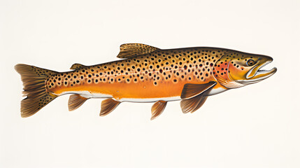 Trout with white background