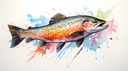 Trout with white background