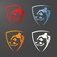 Shield of Panda Logo Vector