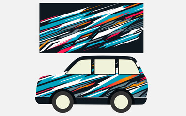 Car wrap tamplate. Modern car wrapping background design.Vector design.