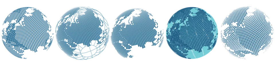 Rolgordijnen 地球　世界地図　青　アイコン © J BOY
