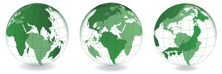 地球　世界地図　緑　アイコン