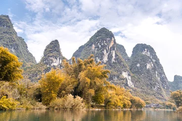 Crédence de cuisine en verre imprimé Guilin Autumn scenery of Xingping Mountain, Yangshuo, Guilin, Guangxi, China