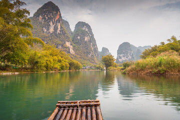 Beautiful mountain and water natural landscape in Guilin, Guangxi, China