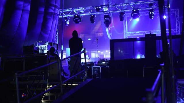 backstage crew preparing for a show