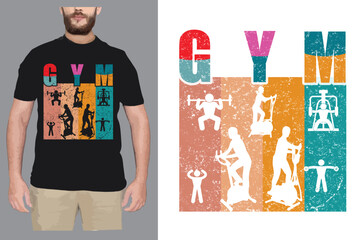 GYM T shirt design vector .