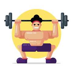 Weightlifting Flat Illustration Design