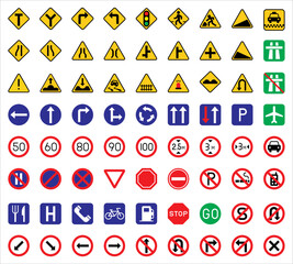 traffic sign vector set illustration