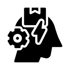 creative thinking glyph icon