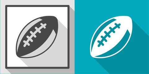 Rugby ball vector illustration icon with shadow. Illustration for business.
