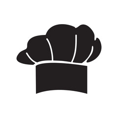 chef cap vector glyph flat icon simple illustration on white background..eps