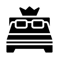 double bed glyph icon