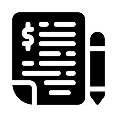 Fototapeta premium contract glyph icon