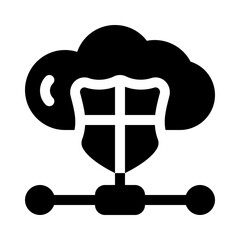cloud computing glyph icon