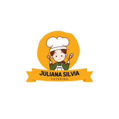 Juliana Silvia illustration of a chef with menu