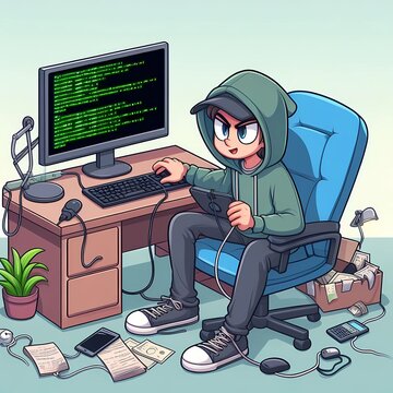 hacker with computer