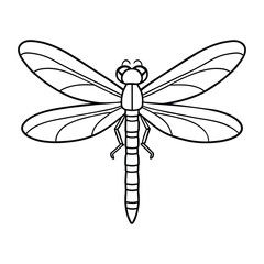 Dragonfly illustration coloring page for kids