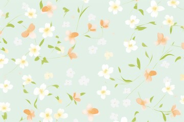 Create a serene atmosphere with a spring-inspired background adorned with a gentle and soothing flower pattern, Generative AI