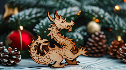 Wooden dragon symbol
