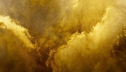 Abstract art gold paint background with liquid fluid grunge texture.