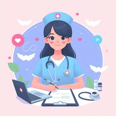 happy nurse day, illustration
