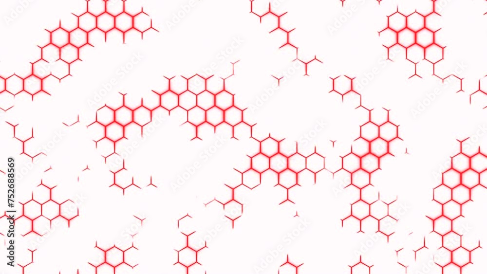 Poster abstract hexagonal background with moving light flares. design. technological background with holes 
